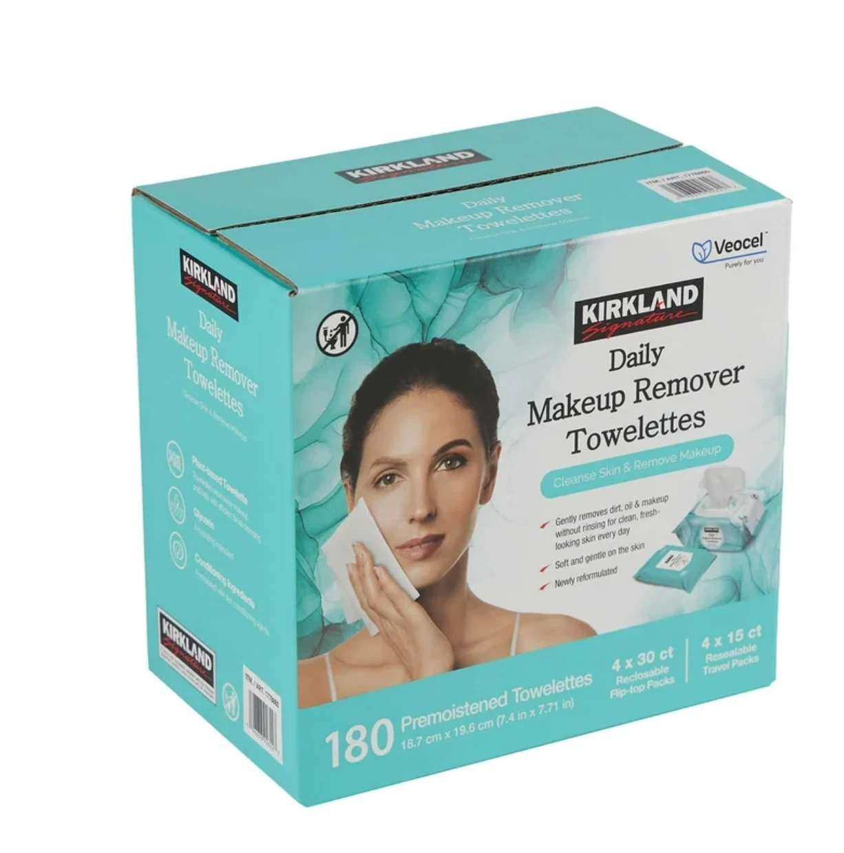 Kirkland Signature Daily Makeup Remover Towelettes, 180 -count New - Image 2
