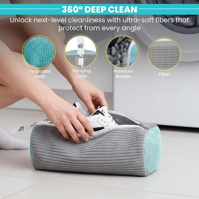 2-Pack Shoe Washing Machine Bags Gray
