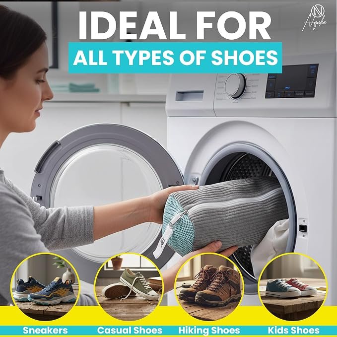 2-Pack Shoe Washing Machine Bags Gray