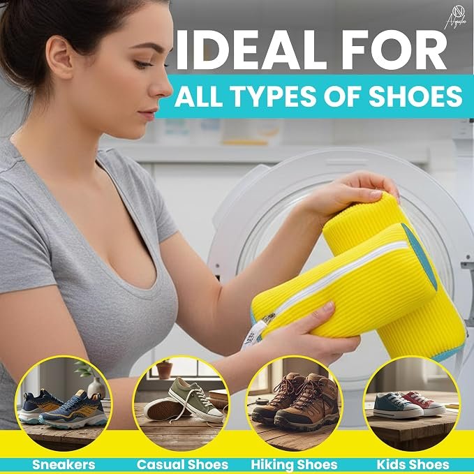 Reusable Shoe Washing Machine Bags Yellow