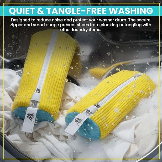 Reusable Shoe Washing Machine Bags Yellow